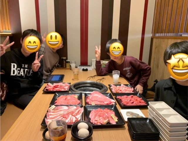 新中学一年生の男の子たちと焼肉に行きました！